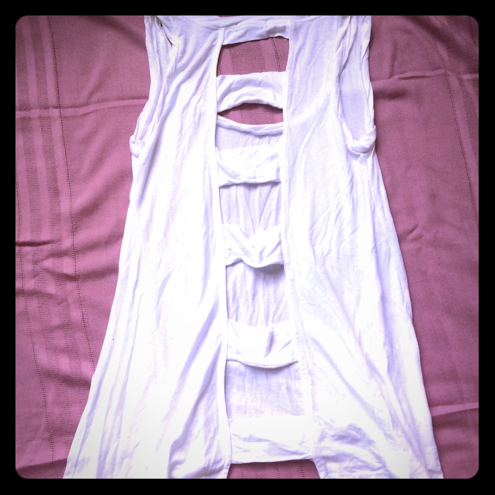Sexy white top ladder cut out back